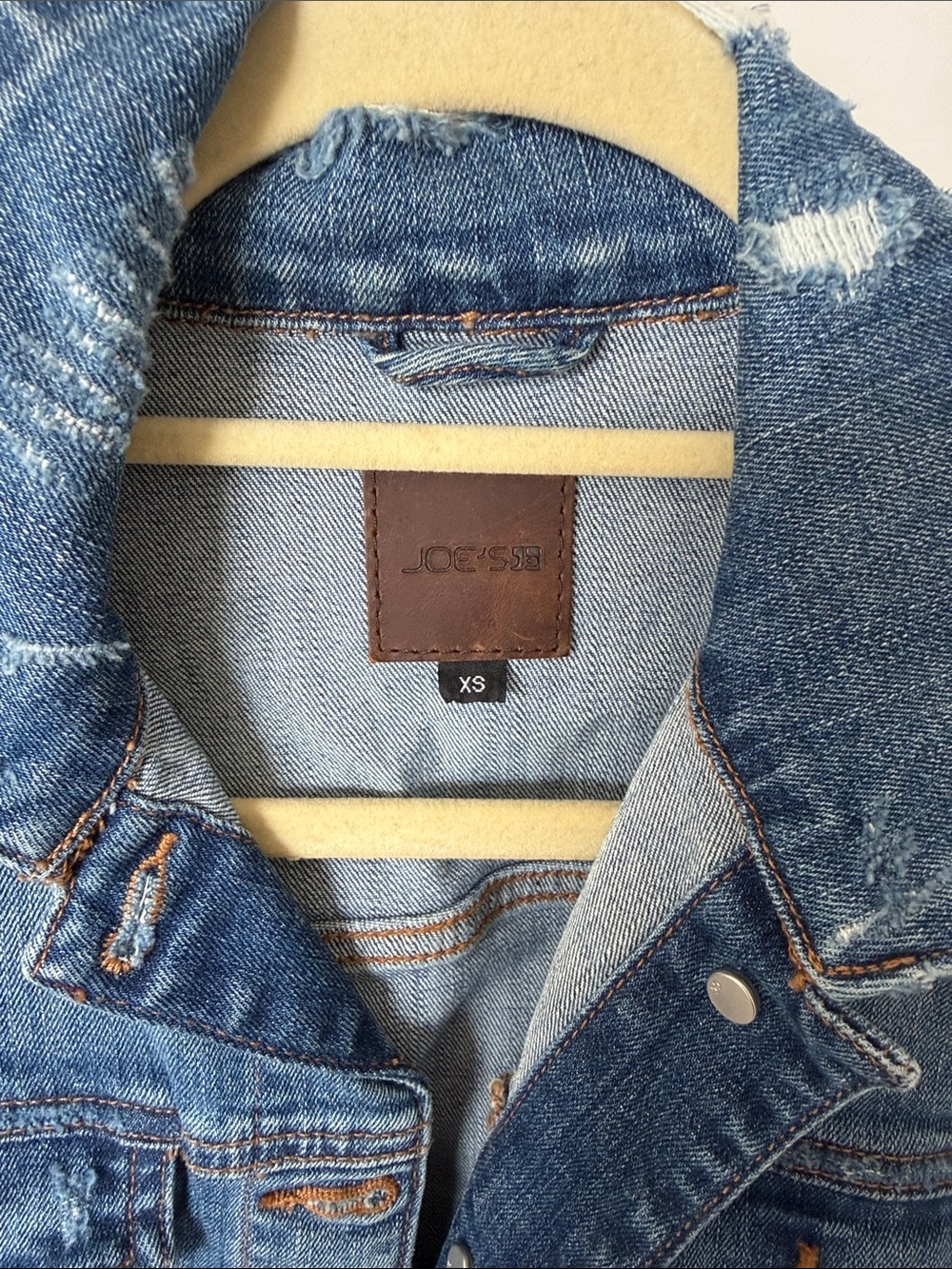 Joe's Jeans Blue Distressed Denim Jacket - Picture 2 of 3